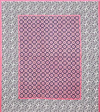 Vamika Printed Cotton Pink & Black Bedsheet With Pillow Covers (LEOD_CHKR_P)