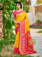 Shree Shyam Fashion Yellow Soft Silk Saree - Distacart