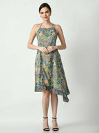 Myshka Women's Multi Floral Printed Fit and Flare Dress - Distacart