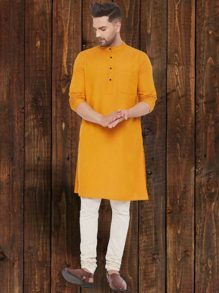 Even Apparels Pure Cotton Yellow Kurta - Yellow