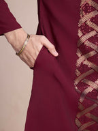 Vastranavya Traditional Festival Wear Pure Silk Thread & Sequence Embroidered Work Kurta