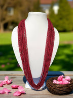 Inhanns Rangsaaz 20-Layer Luxe Long Beaded Only Necklace - Maroon Only Necklace