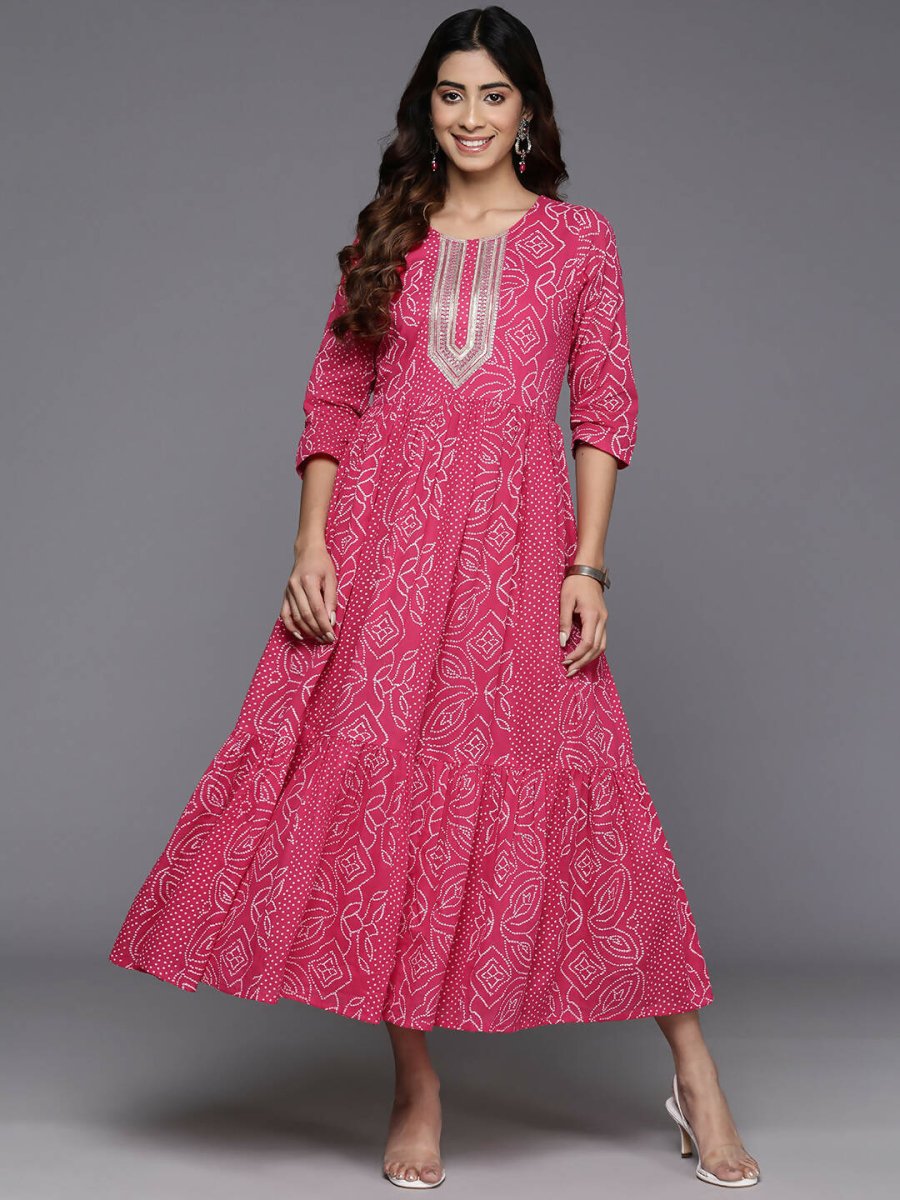 Ahalyaa Women's Traditional wear Dress - Pink - Distacart