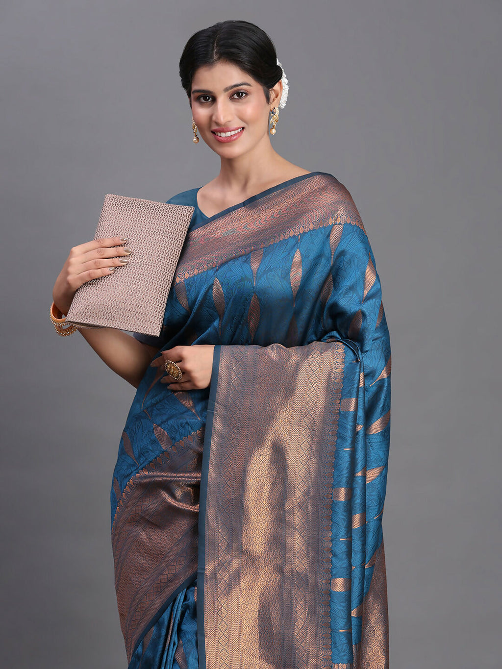 Shree Shyam Fashion Silk Peach Saree - Distacart