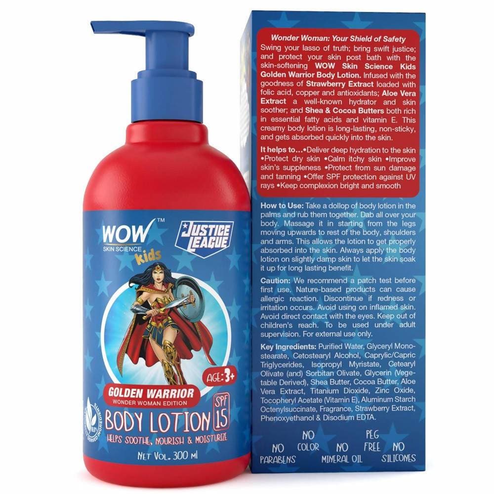 Wow Skin Science Kids Body Lotion - Golden Warrior Wonder Woman Edition