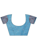Shree Shyam Fashion Linen Cotton Sky Blue Saree - Distacart