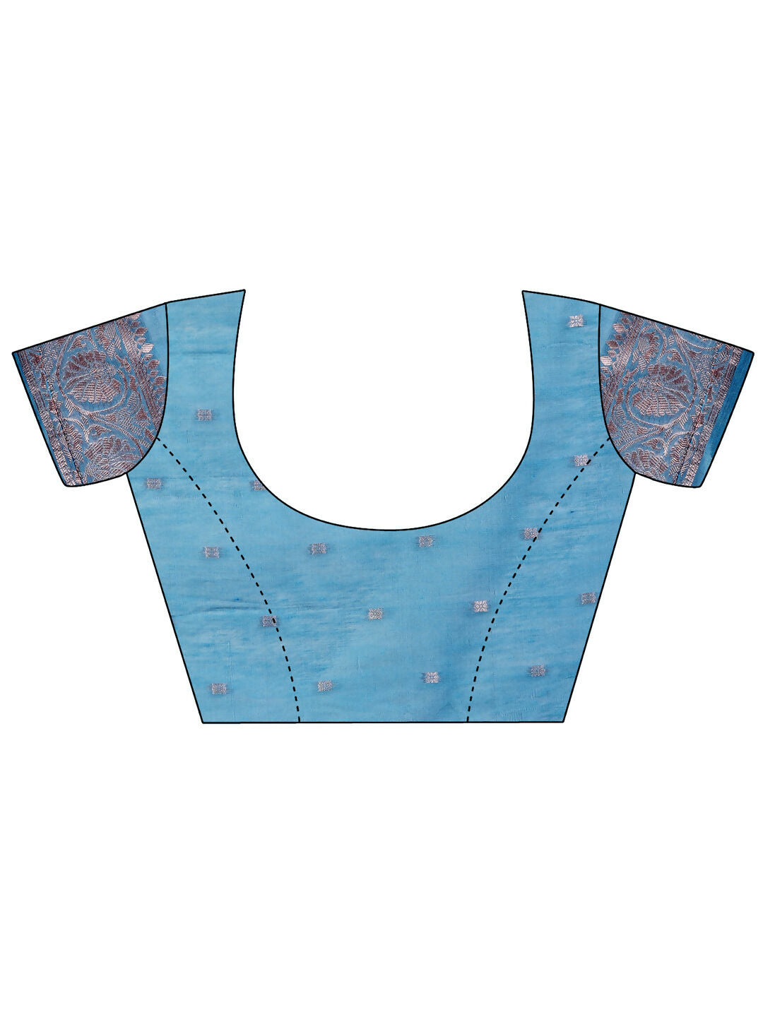 Shree Shyam Fashion Linen Cotton Sky Blue Saree - Distacart