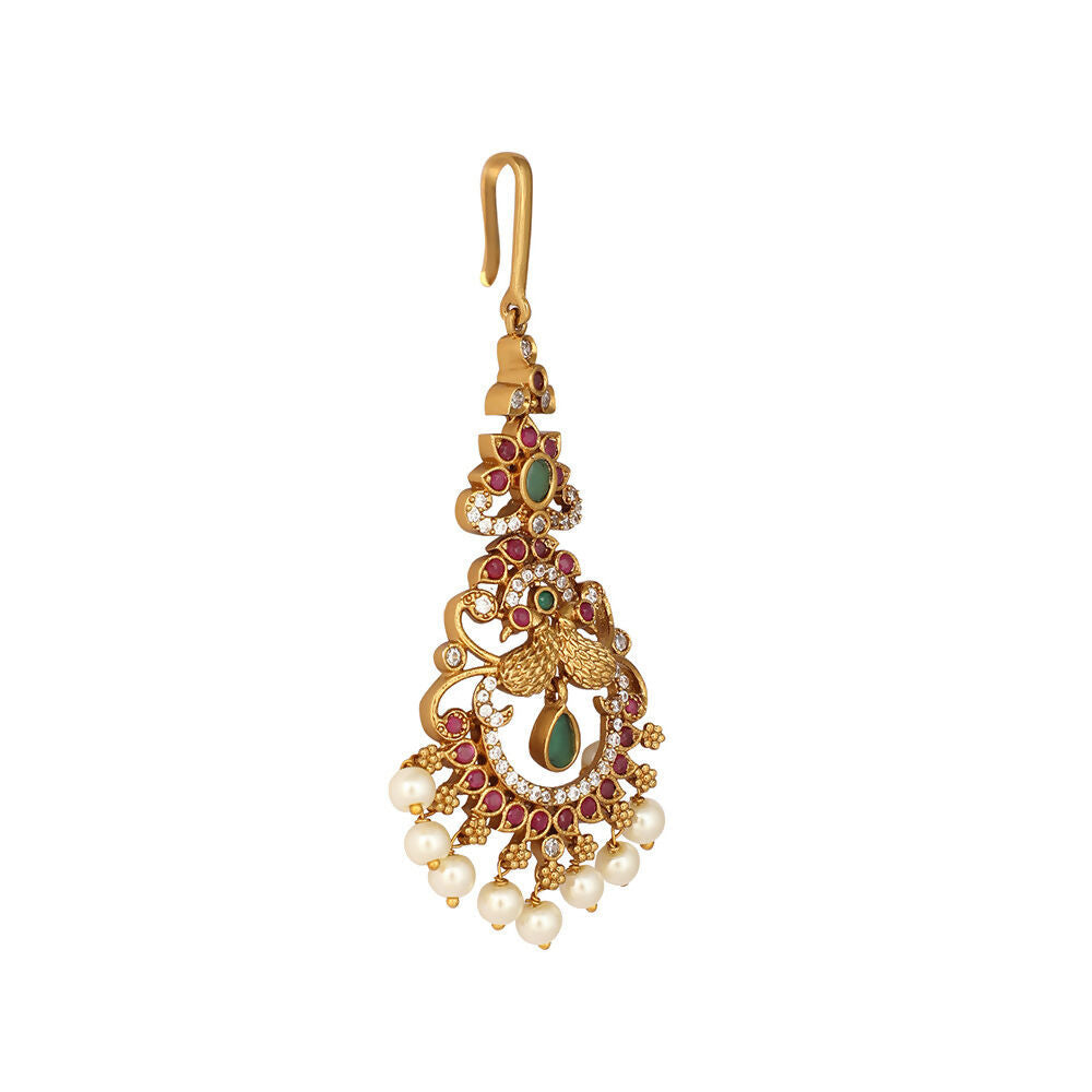 Nuyug 18K Gold Plated Ethereal Dual Color Maang Tikka - Distacart