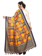 Vamika Yellow Printed Khadi Bhagalpuri Dupatta