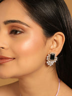 Nuyug 22K Gold Plated Noir Spark Contemporary Stud Earrings - Distacart