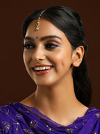 Ruby Raang Green Meenakari Kundan Maang Tikka - Distacart