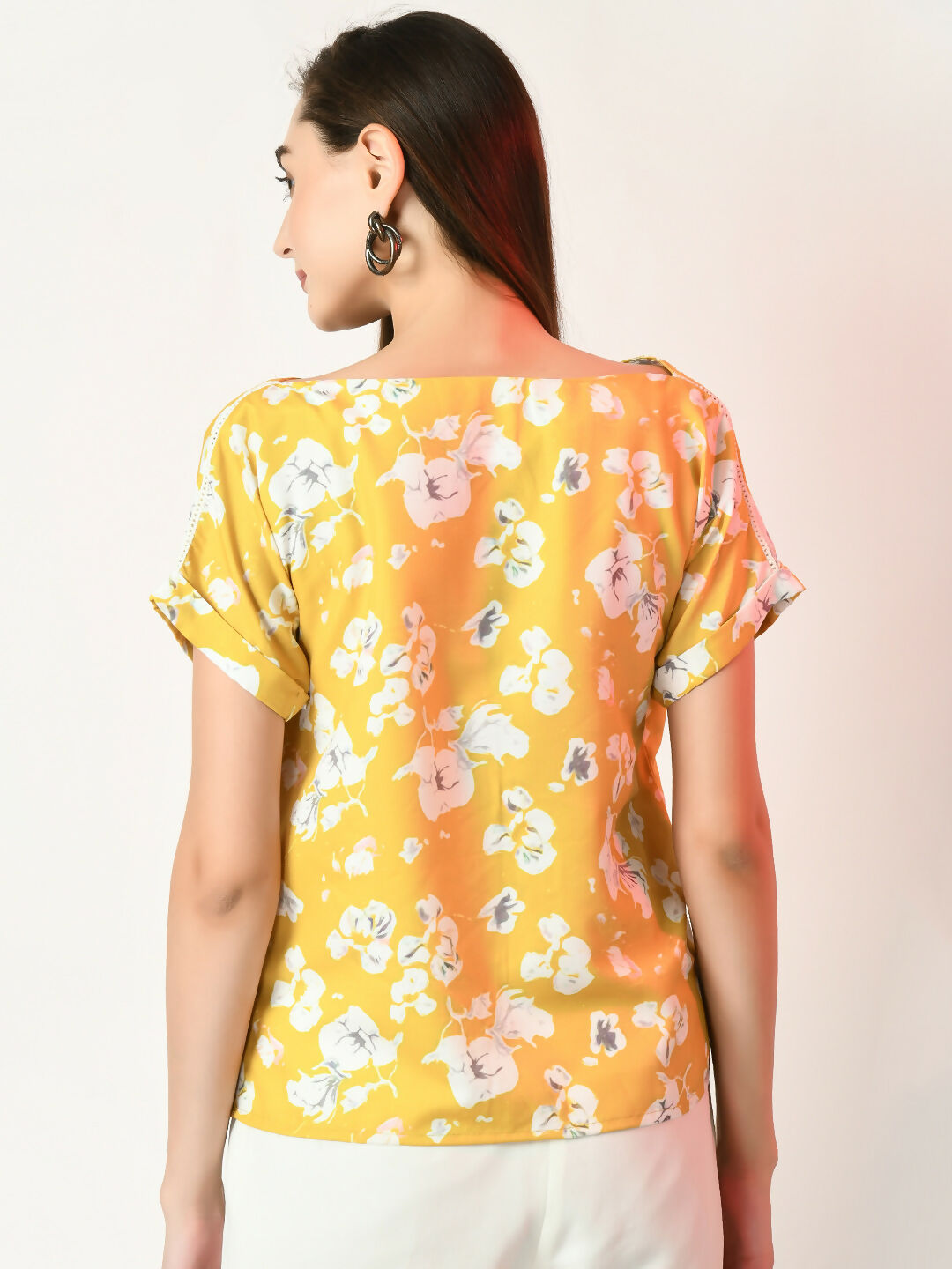 Myshka Women's Yellow Printed Top