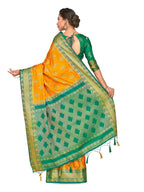 Mimosa Women's Gold Kanchipuram Silk Saree - Distacart