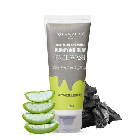 Glamveda Men Activated Charcoal Clay Detox & Anti Acne Face Wash