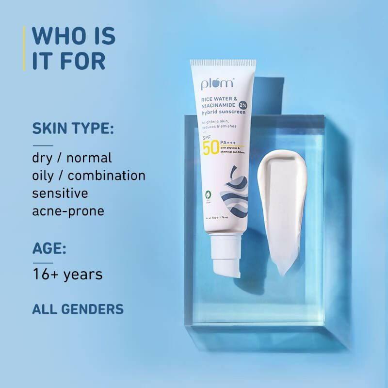 Plum 2% Niacinamide Sunscreen SPF 50 PA+++ UVA/B - Reduces Tan, No White Cast, Dermat Tested - Distacart