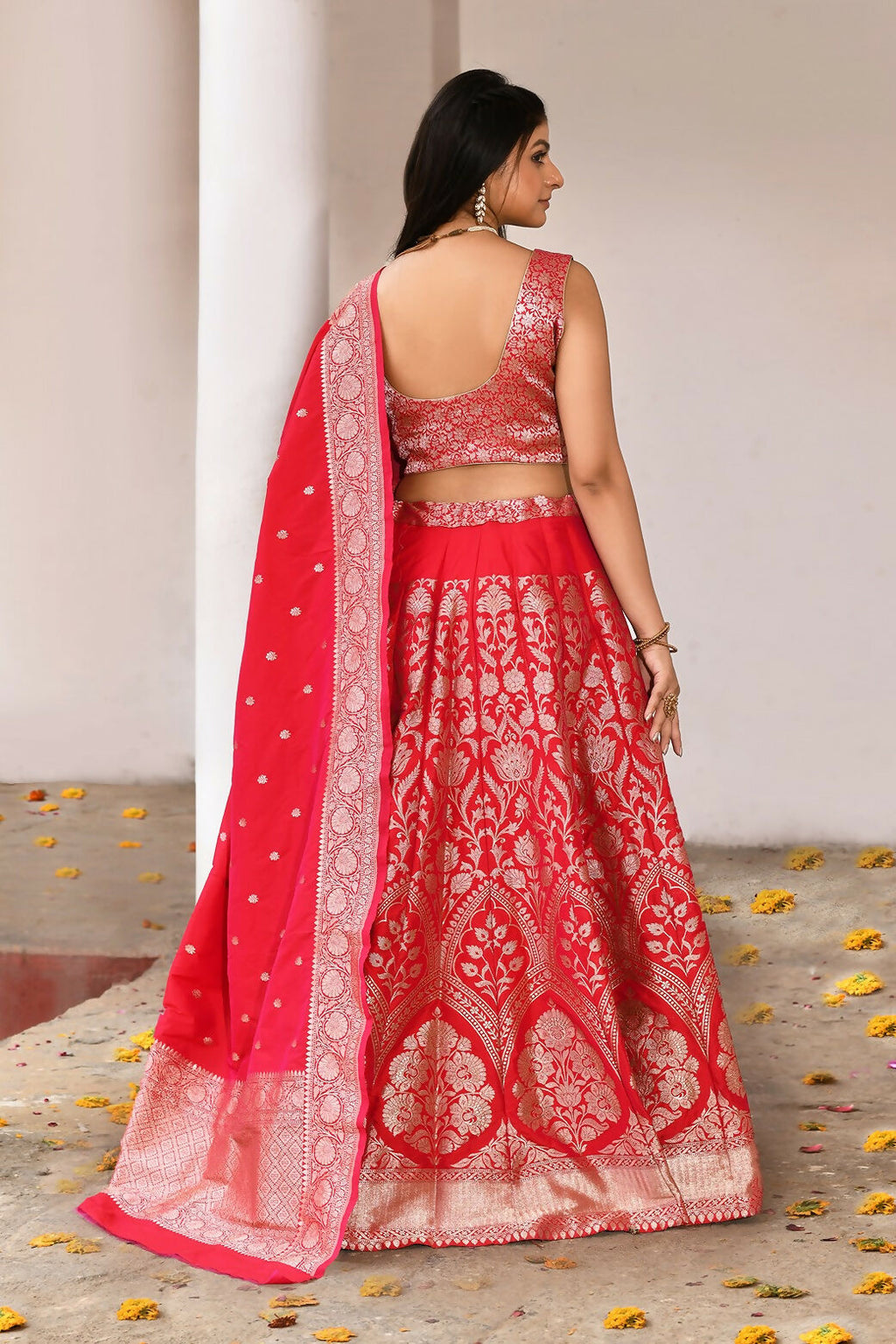 Joban Fashion Fuchsia Soft Pure Handloom Banarasi Silk Lehenga