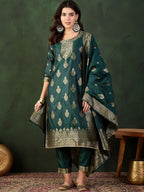 Sangria Woven Design Kurta & Trouser With Dupatta