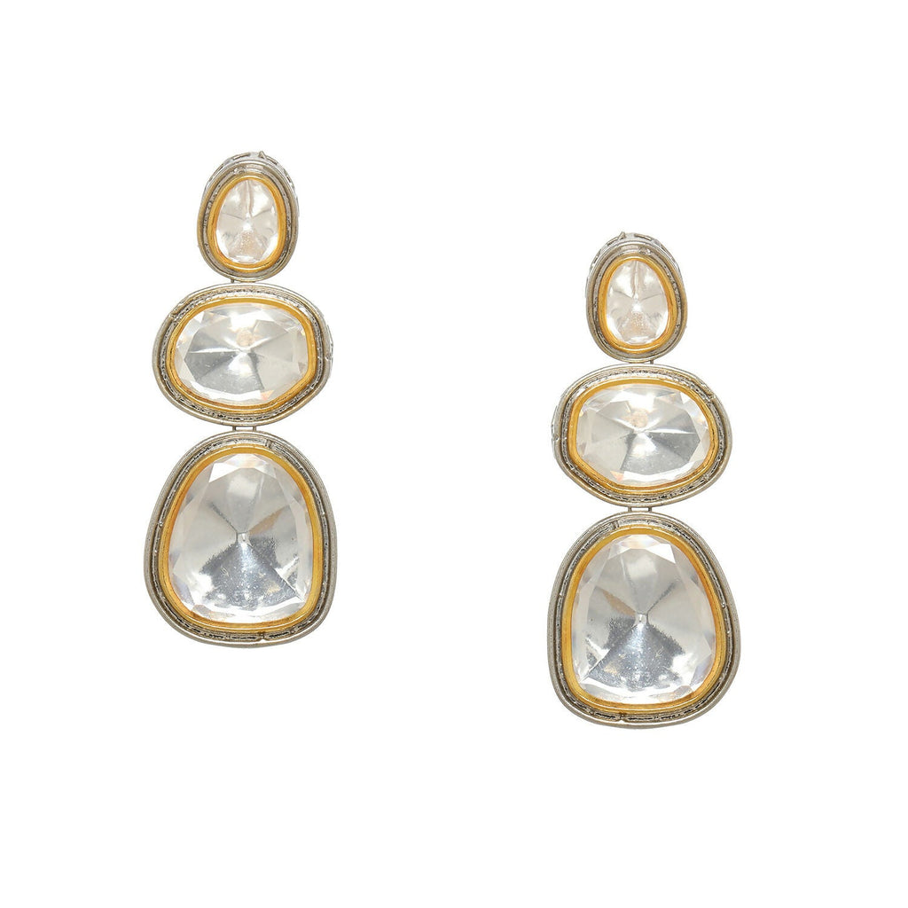 Kundan Earrings (Silver) - Ruby Raang - Distacart