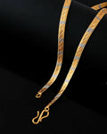 VOJ Dual Toned Self Designed Gold-Polished Chain For Men