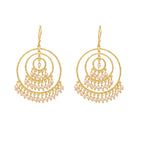 Nuyug 18k Triple Pearl Hoop Anti Tarnish Earrings - Distacart