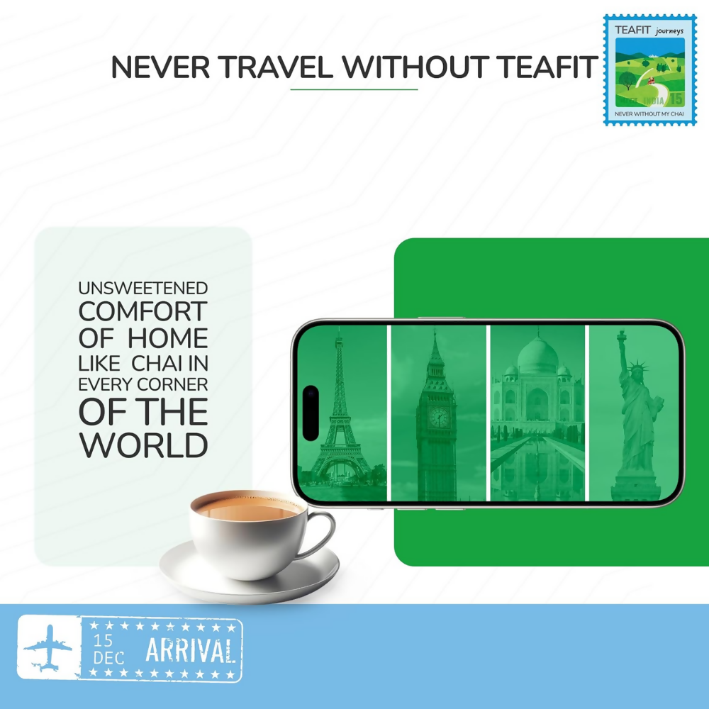 TeaFit No Sugar Instant Ginger Tea Premix - Travel Pack - Distacart