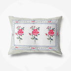 Hand Block Printed Double/Queen 90x108 Inches Bedsheet/Bedspread with 2 Pillow Covers