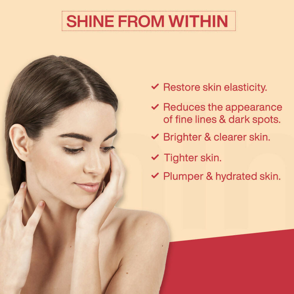 MyFitFuel Hydrolyzed Bovine Collagen + Hyaluronic Acid Biotin Vitamin C Skin Hair Nails - Orange