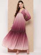 Ahalyaa Women's Traditional wear Ethnic Dress - Burgundy - Distacart