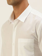 Ramraj Cotton Mens Full Sleeve White Shirt Plus Size - Minister Cotton
