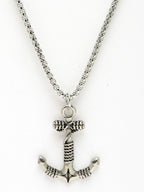 NVR Men's Silver-Plated Stainless Steel Pendant with Chain