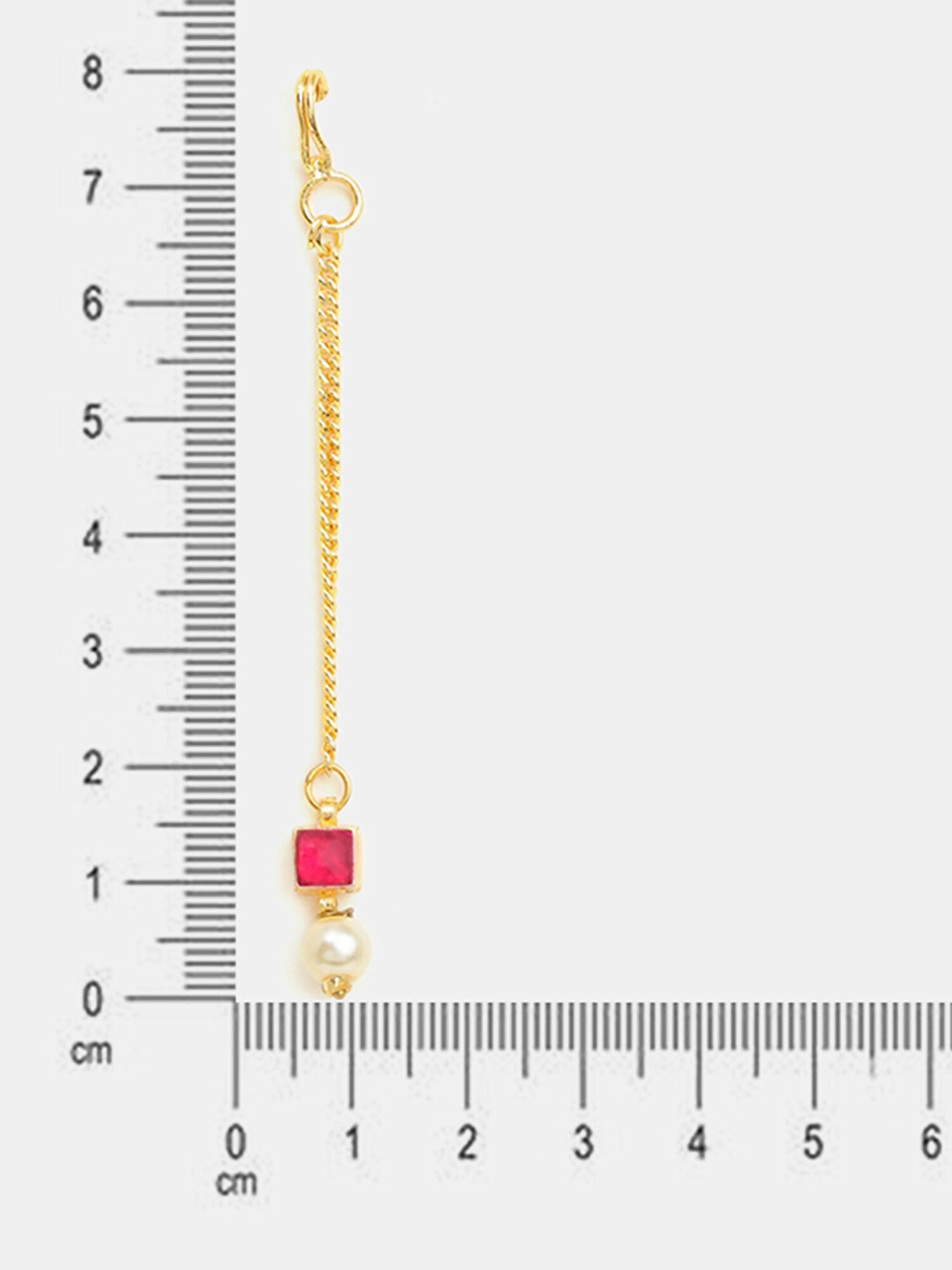 Ruby Raang Crimson Drop Pearl Maang Tikka - Distacart