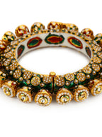 Gold-Plated Green Navratan Meenakari Bangle - Ruby Raang - Distacart