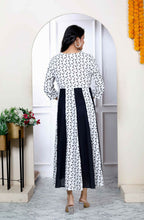 Miravan Women's Cotton White Bird Print Anarkali Kurta