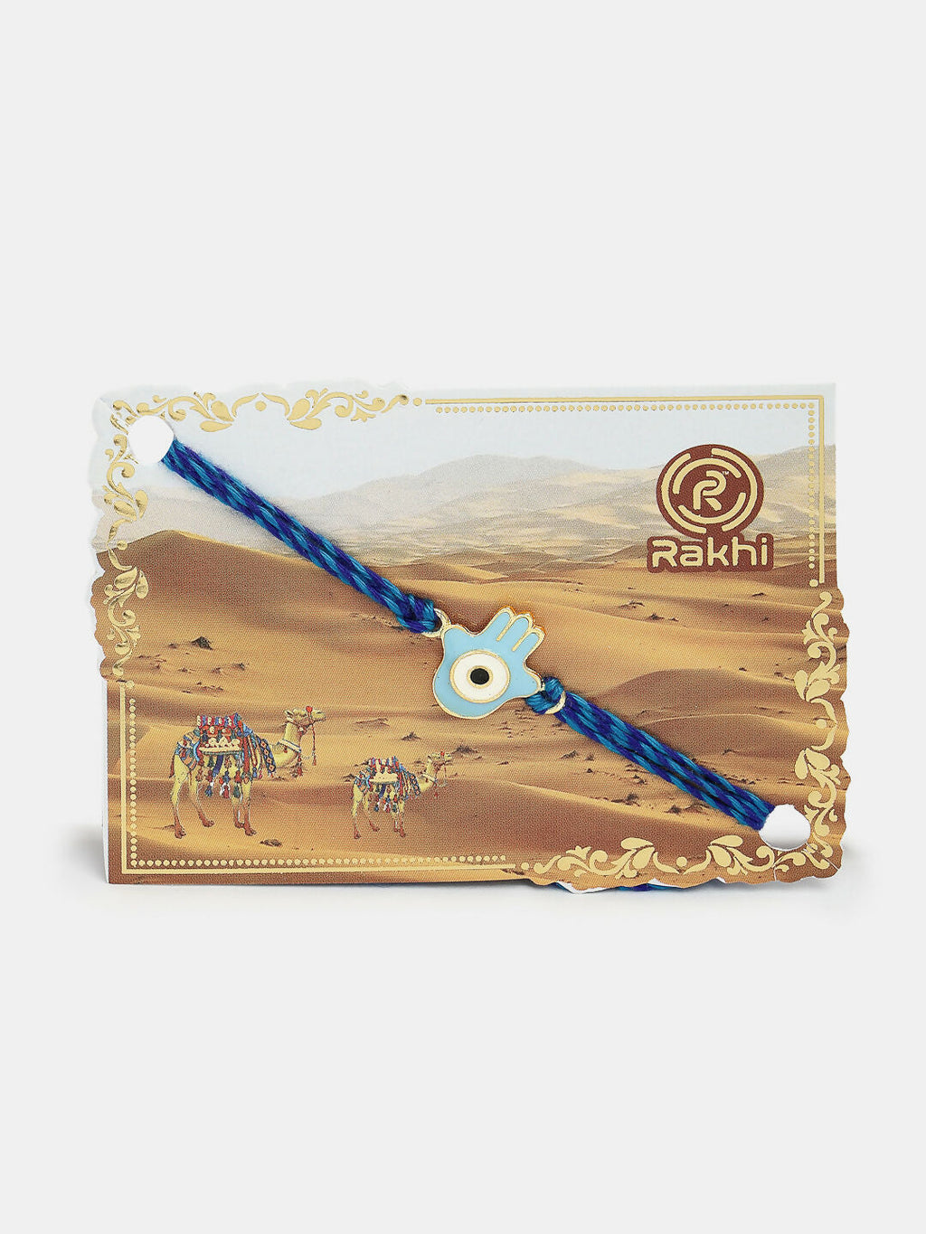 NVR Women & Men Set of 4 Blue Evil Eye Charm Rakhi With Roli Chawal - Distacart