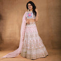 Jyoti Fashion Exclusive Baby Pink Silk 3MM Sequins with Jari & Thread Embroidery Lehenga Choli with Dupatta