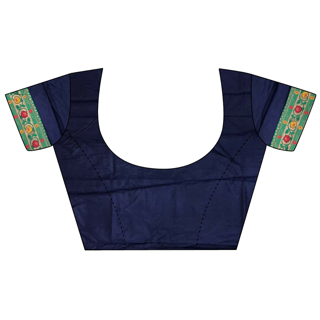 Joban Fashion Navy Blue Banarasi Soft Silk Woven Saree - Distacart