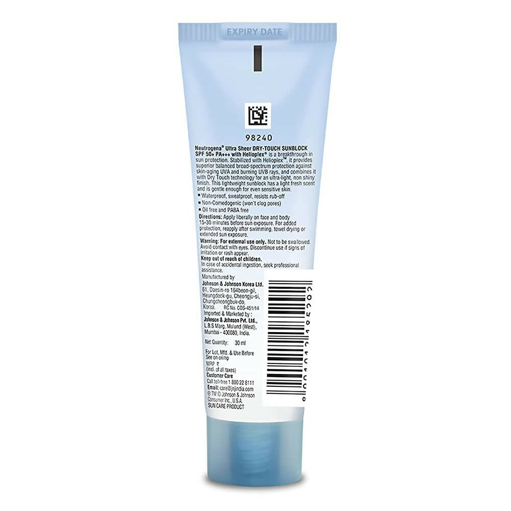 Neutrogena Ultra Sheer Sunscreen, SPF 50+ - Distacart