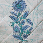The Decor Nook Blue Dahlia Print Cushion Cover