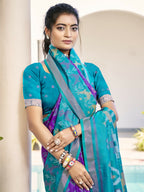 Shree Shyam Fashion Pochampalli Silk Violet Saree - Distacart