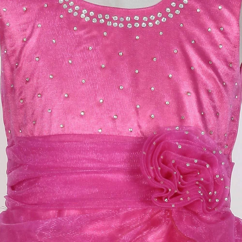 Asmaani Baby Girl's Pink Color Satin Knee Length Frock (AS-DRESS-22139)