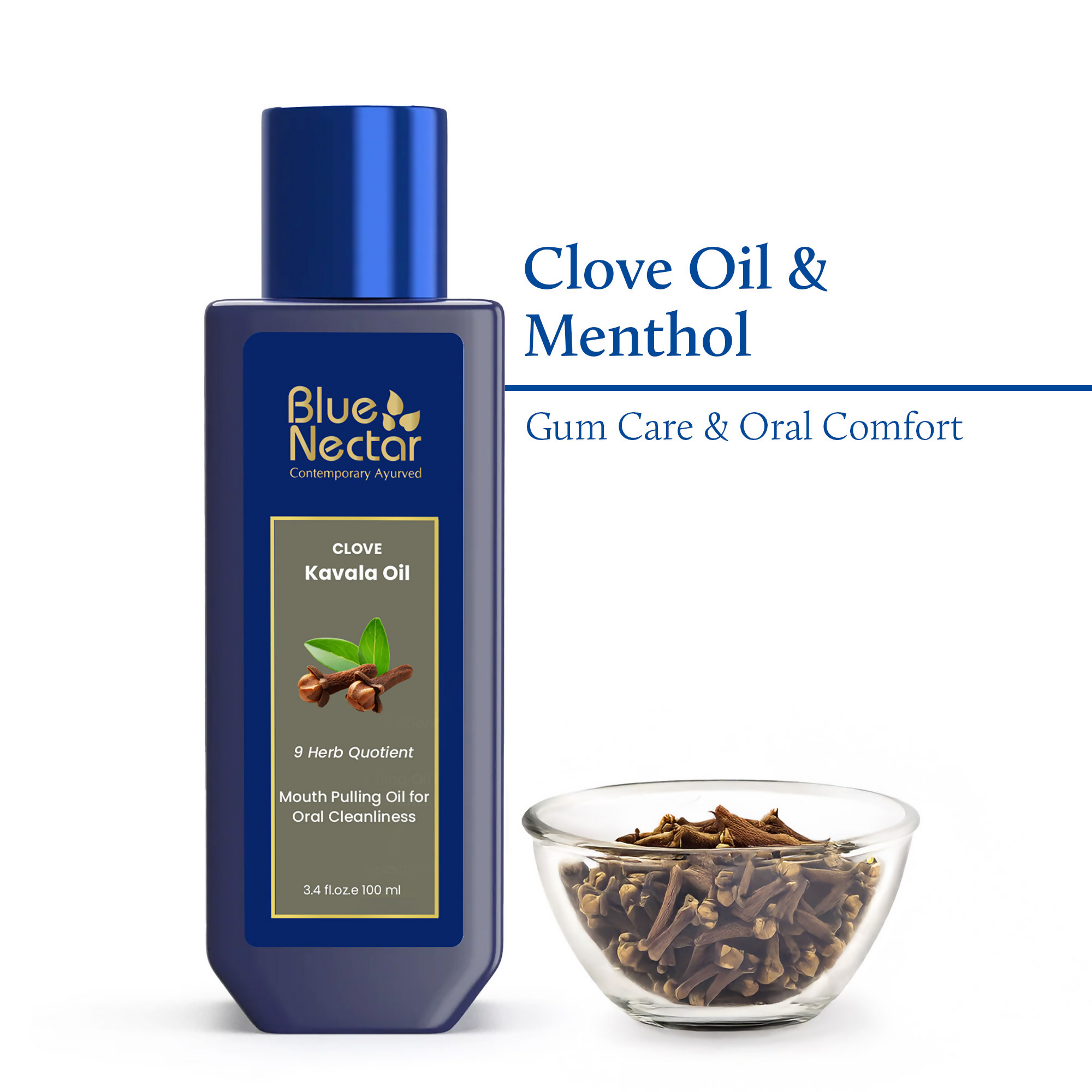 Blue Nectar Clove Oil Pulling Ayurvedic Mouthwash