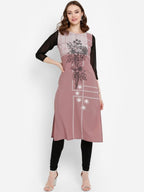 Ahalyaa Women Mauve Printed Straight Kurta