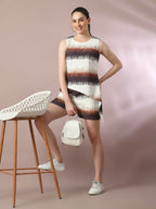 Myshka Women's Multi Printed Round Neck Party Top With Shorts Co-ord set
