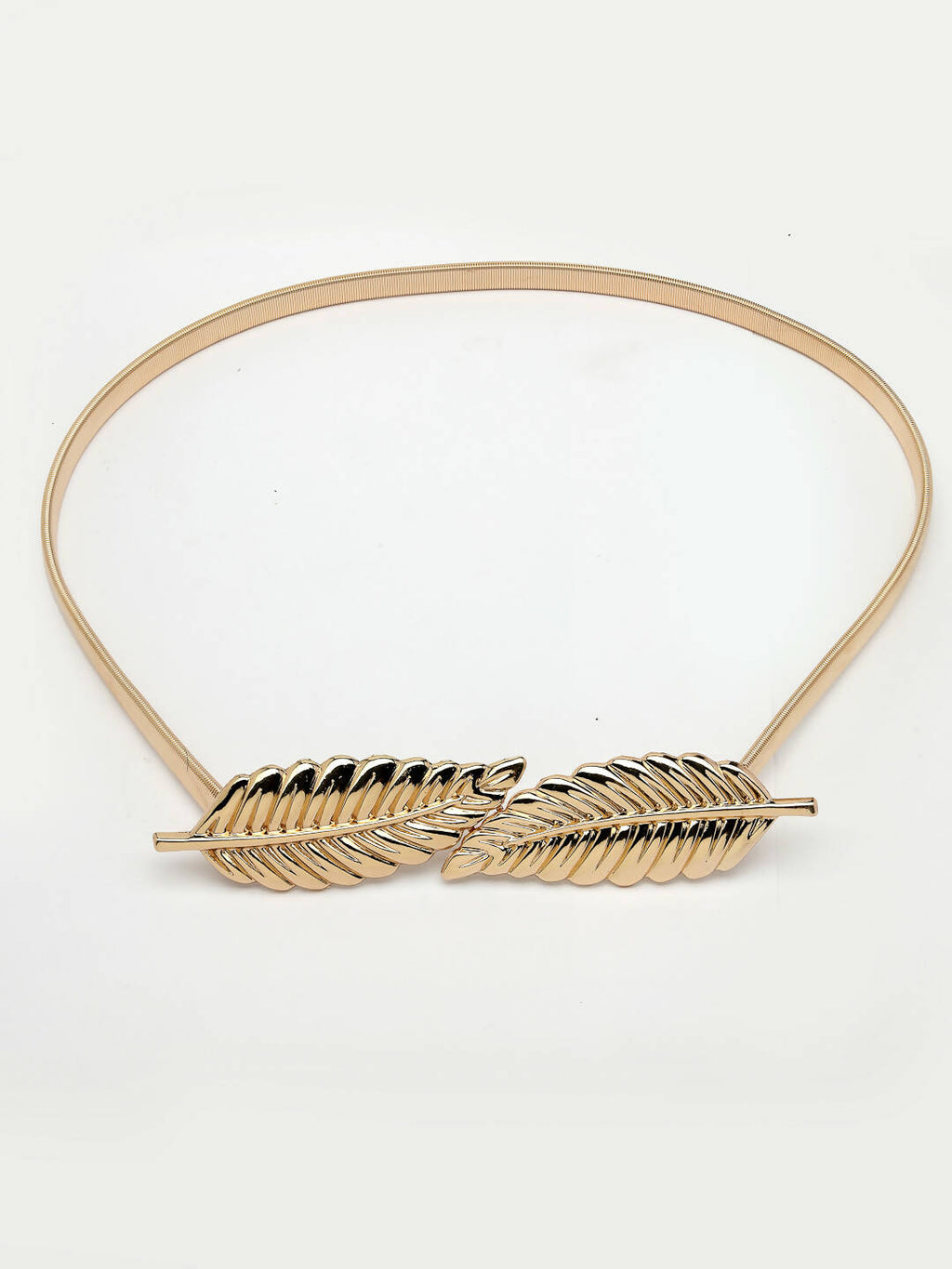 NVR Women Circular Gold-Polished Stretchable Metal Belt