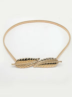 NVR Women Circular Gold-Polished Stretchable Metal Belt