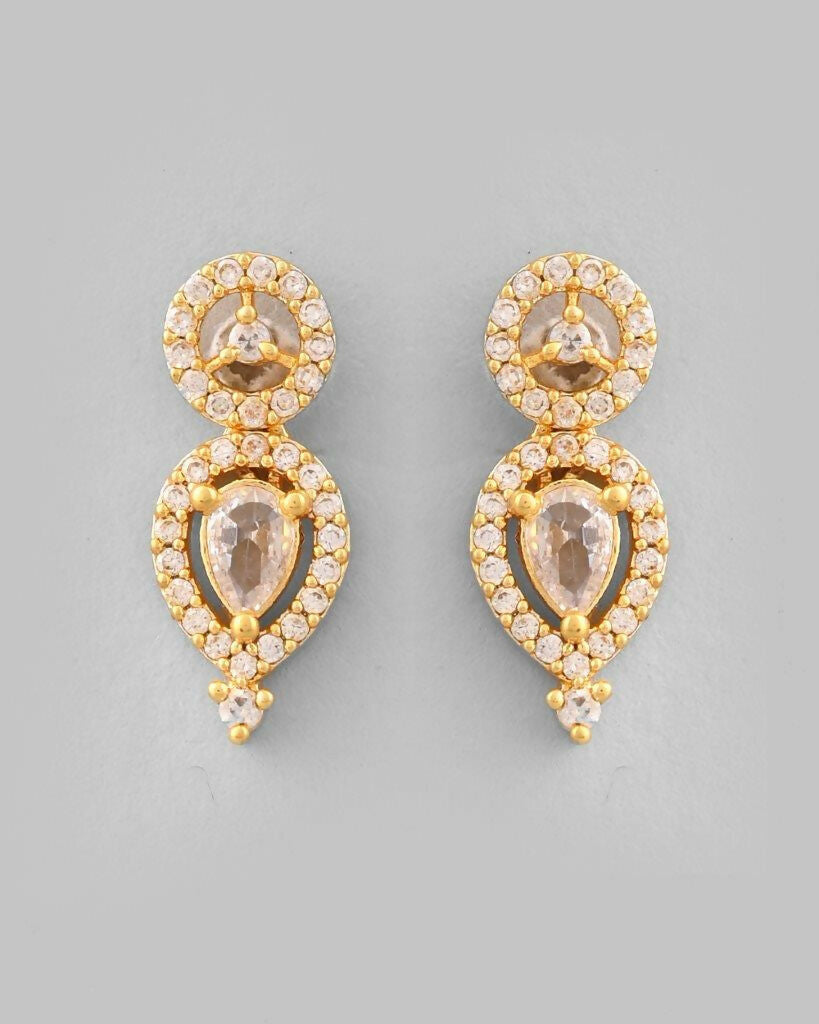 VOJ Gold-Polished AD-Studded Jewellery Set