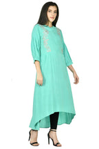 Joban Fashion Sea Green Cotton Rayon Kurta Set
