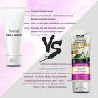 Wow Skin Science Charcoal + Glycolic Acid Detoxifying Face Wash for Oil Control + Gentle Exfoliation with Tea Tree & Aloe