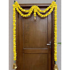 Tied Ribbons Yellow Hanging Marigold Garland Toran