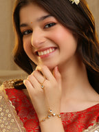 Ruby Raang Noor Minimal Gold Hand Chain - Distacart